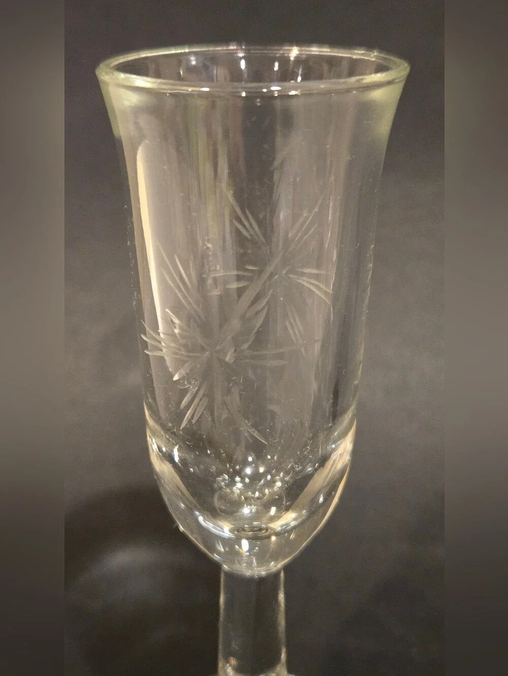 Clear Etched Crystal Liqueur Glasses - Set of 4
